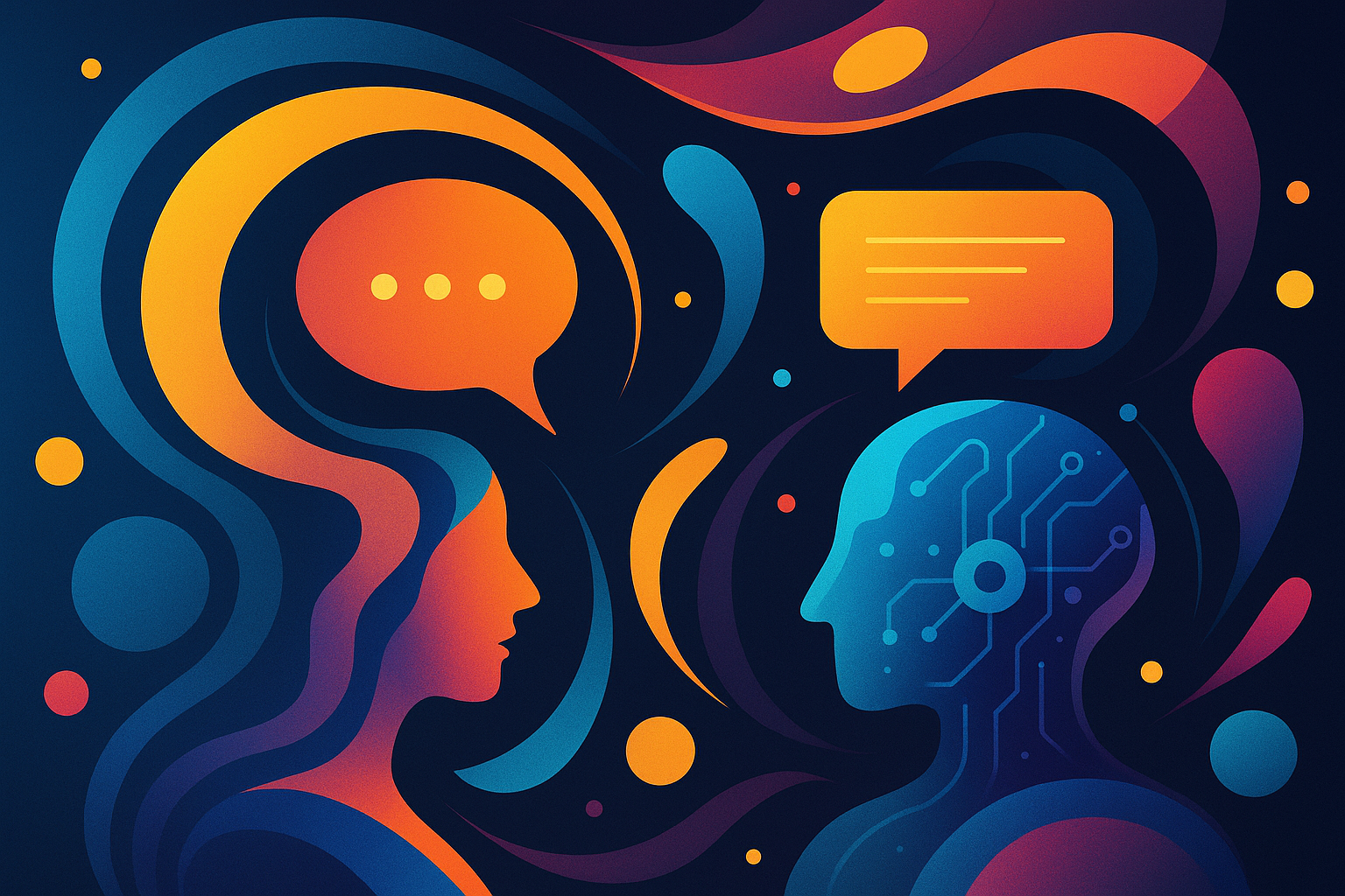 Illustration de conversation avec une IA